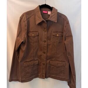 Pappagallo Women’s Brown Cotton Jacket size Large